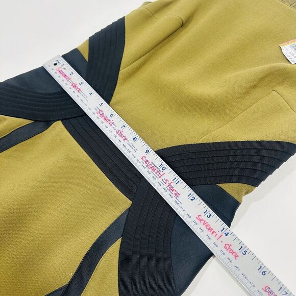 ETRO Women 42 US/6 Knee Length Sheath Dress Olive Green NWT $2,300 - Picture 8 of 11